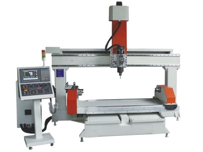 CNC 5 Axis Router, Rotary Table Horizontal, All Servo, Industrial Controller